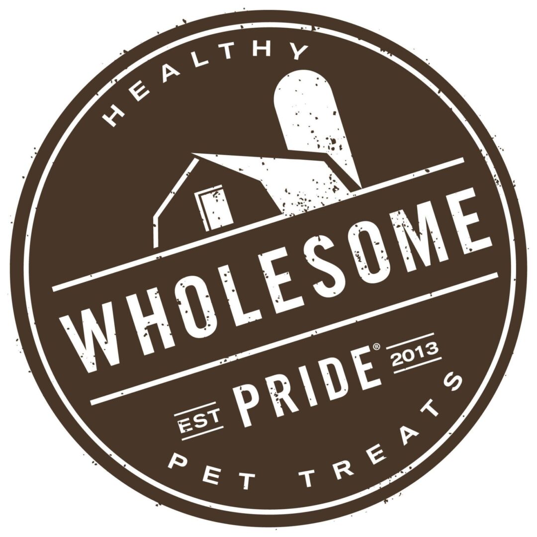 Wholesome pride logo with a barn and a chicken coop.